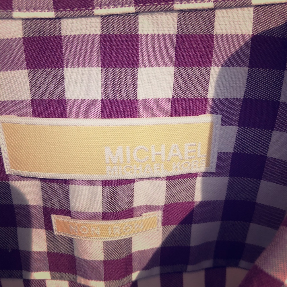 Michael Kors Long Sleeve Gingham Dress Shirt
